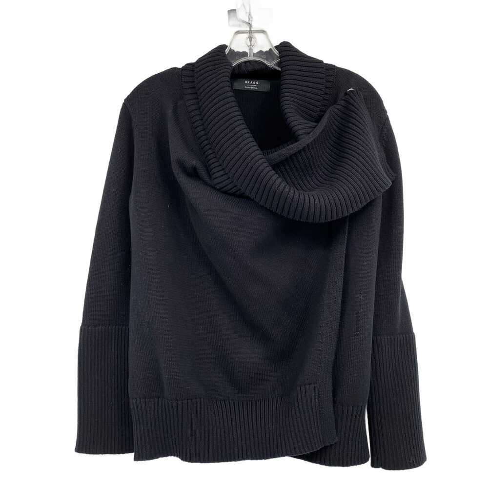 Brass Black Cotton Cardigan Cowl Neck | Women’s XS Regular